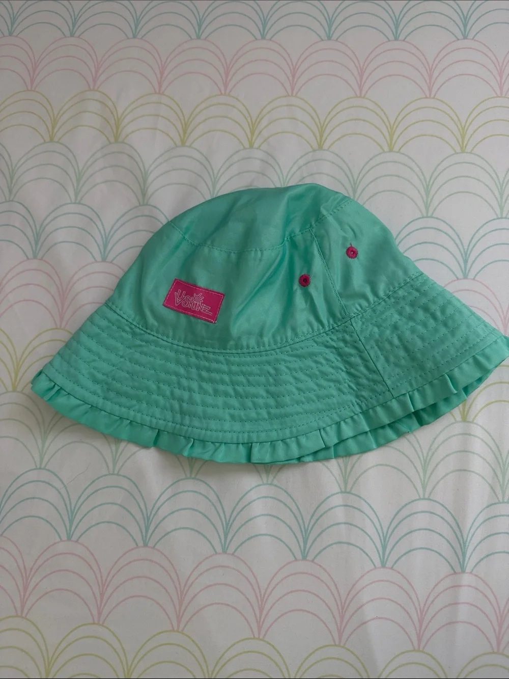 Kids Aqua Bucket Hat with Pink Accents by Vineyard Vines
